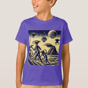 SF - Außerirdischen auf einem seltsamen Planetenho T-Shirt