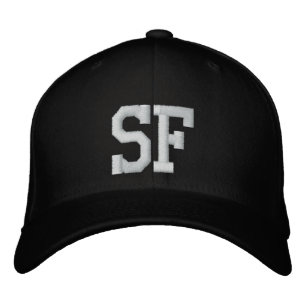 SF Custom Cap - Schwarz und Weiß Bestickte Baseballkappe