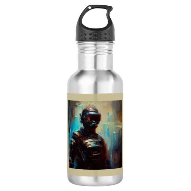 SF - Cyberpunk Hero 1 Edelstahlflasche (Vorderseite)