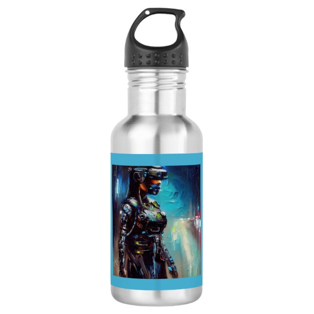 SF - Cyberpunk Hero 2 Edelstahlflasche (Vorderseite)