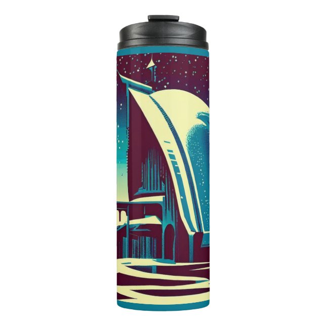 SF Futuristische Kirche 1 Thermosbecher (Vorderseite)
