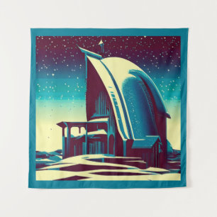 SF Futuristische Kirche 1 Wandteppich