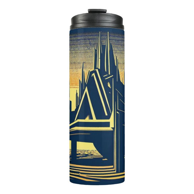 SF Futuristische Kirche 2 Thermosbecher (Vorderseite)