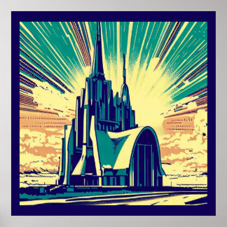 SF Futuristische Kirche 3 Poster
