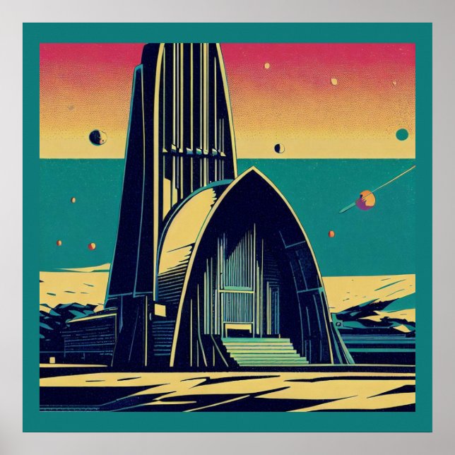 SF Futuristische Kirche 3 Poster (Vorne)
