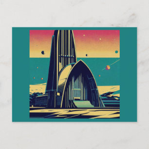 SF Futuristische Kirche 3 Postkarte