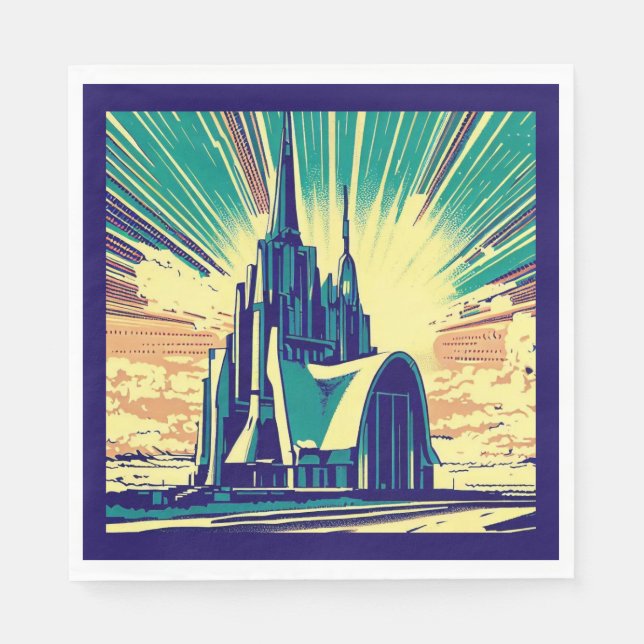 SF Futuristische Kirche 3 Serviette (Vorderseite)