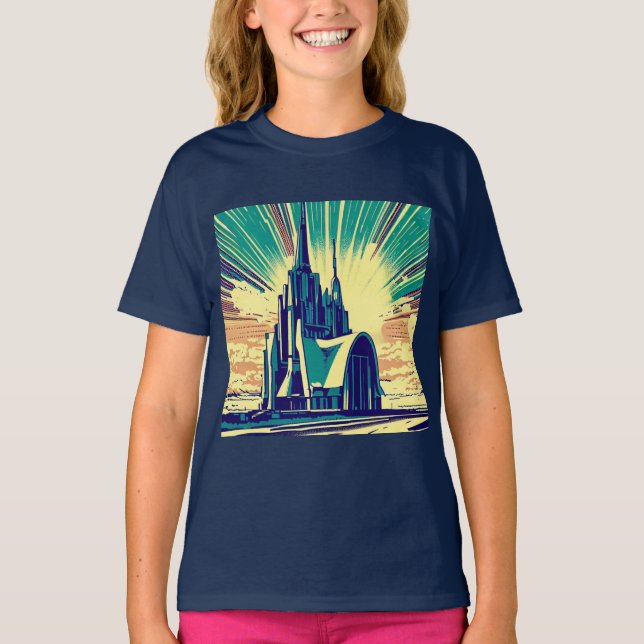 SF Futuristische Kirche 3 T-Shirt (Vorderseite)