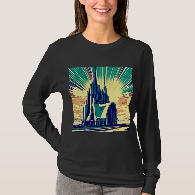 SF Futuristische Kirche 3 T-Shirt (Vorderseite)