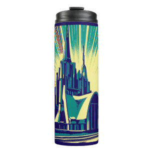 SF Futuristische Kirche 3 Thermosbecher
