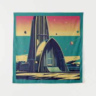 SF Futuristische Kirche 3 Wandteppich