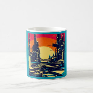 SF Futuristischer Stadtwaldschnitt 1 Kaffeetasse