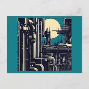 SF Futuristischer Stadtwaldschnitt 2 Postkarte