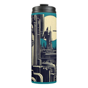 SF Futuristischer Stadtwaldschnitt 2 Thermosbecher
