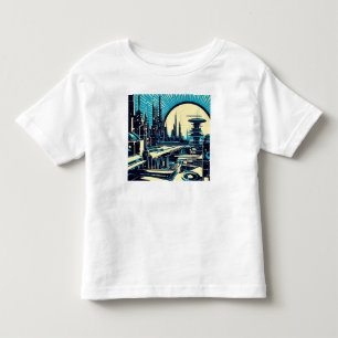 SF Futuristischer Stadtwaldschnitt 3 Kleinkind T-shirt