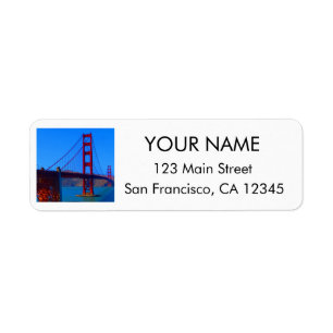 SF Golden Gate Bridge #7 Rücksendeadressen-Aufkleb