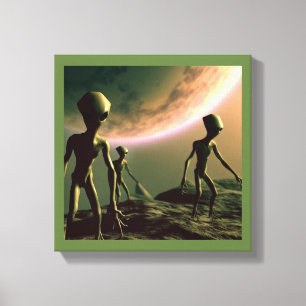 SF Graue Aliens 2 Leinwanddruck