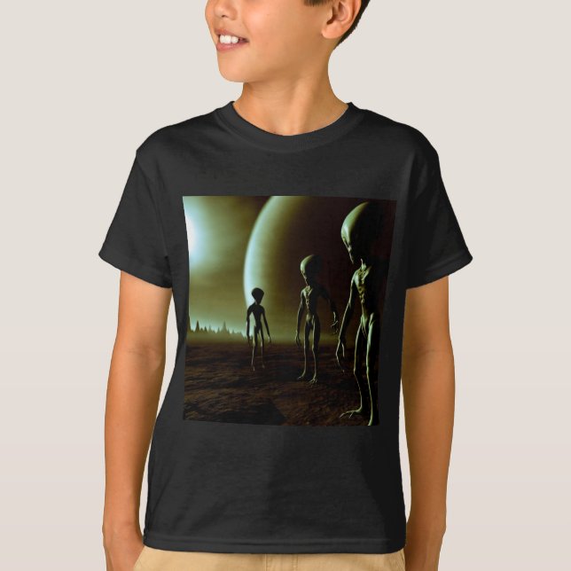 SF Graue Außerirdischen 1 T-Shirt (Vorderseite)