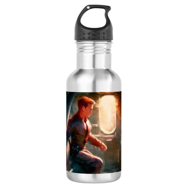 SF Hero Abard Spaceship 1 Edelstahlflasche (Vorderseite)