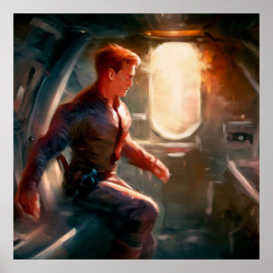 SF Hero Abard Spaceship 1 Poster