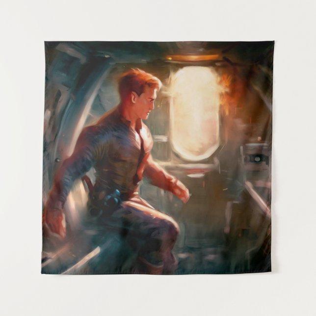 SF Hero Abard Spaceship 1 Wandteppich (Vorderseite)