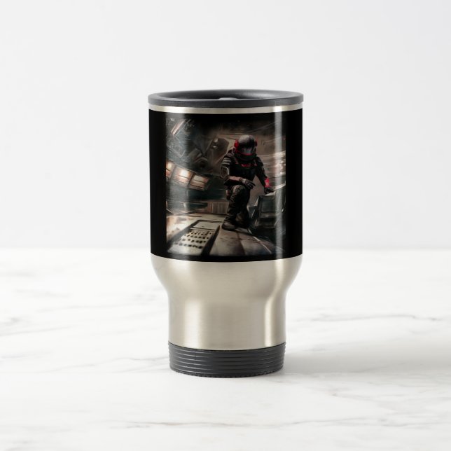 SF Hero Abard Spaceship 3 Reisebecher (Mittel)