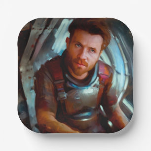 SF Hero Abard Spaceship 4 Pappteller