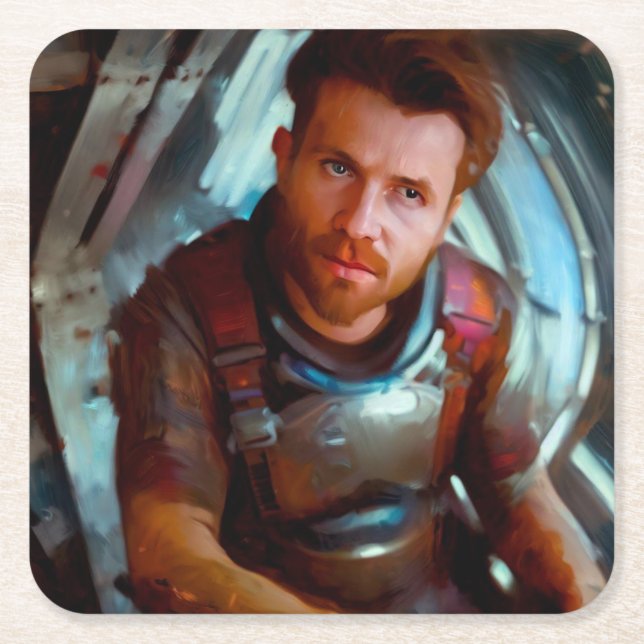 SF Hero Abard Spaceship 4 Rechteckiger Pappuntersetzer (Vorderseite)