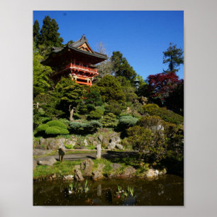 SF Japanese Tee Garden Temple Gate Poster