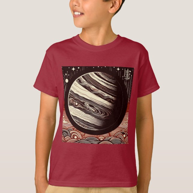 SF Jupiter Woodcut 2 T-Shirt (Vorderseite)
