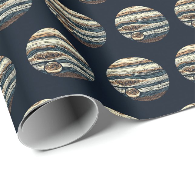 SF Jupiter Woodcut 4 Geschenkpapier (Rolleneckpunkt)