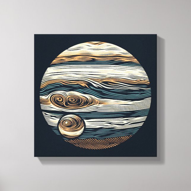 SF Jupiter Woodcut 4 Leinwanddruck (Vorderseite)
