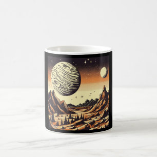 SF Mars Landschaft Holzschnitt 1 Kaffeetasse