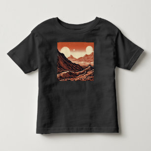 SF Mars Landschaft Holzschnitt 4 Kleinkind T-shirt