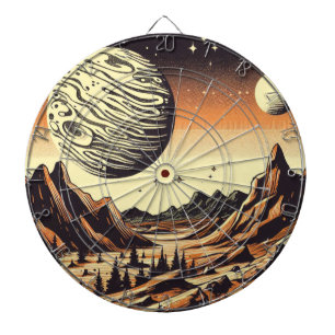 SF Marslandschaft Woodcut (1) Dartscheibe