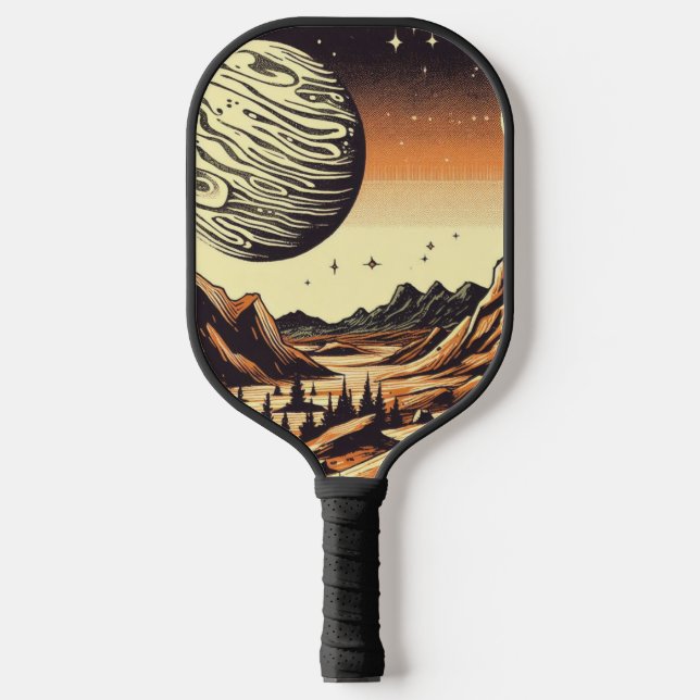 SF Marslandschaft Woodcut (1) Pickleball Schläger (Vorderseite)