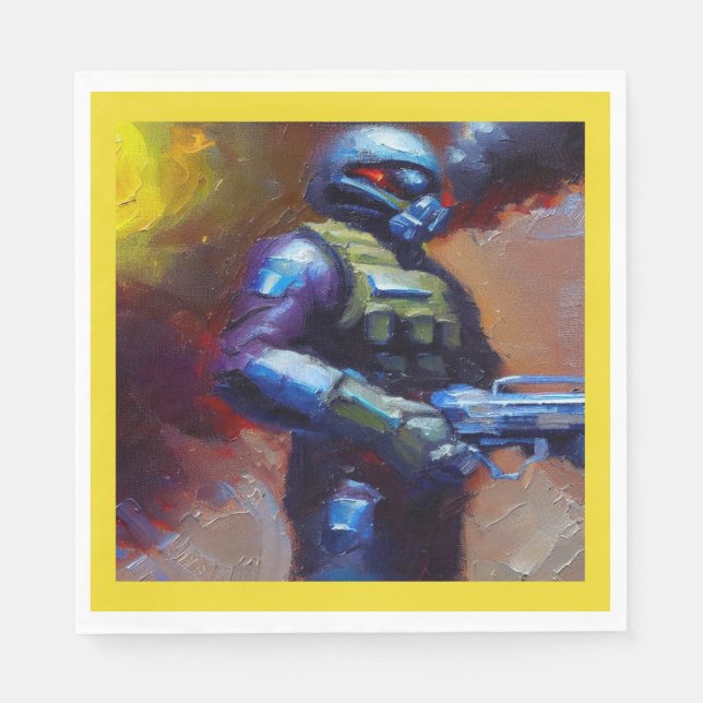 SF - Militärischer Held 4 Serviette (Vorderseite)