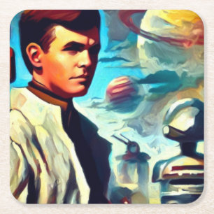 SF Pullzeitschrift Cover Style 2 Rechteckiger Pappuntersetzer