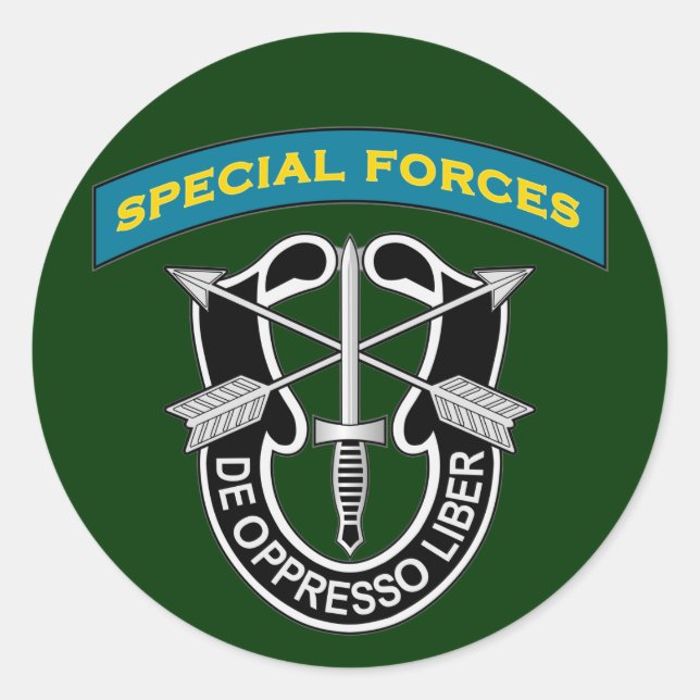 SF Q-Tab und DUI - de oppresso liber Runder Aufkleber (Vorderseite)