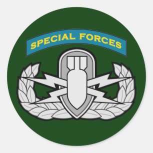 SF Q-Tab und EOD-Abzeichen Runder Aufkleber