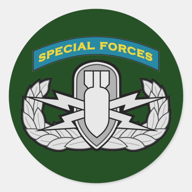 SF Q-Tab und EOD-Abzeichen Runder Aufkleber (Vorderseite)