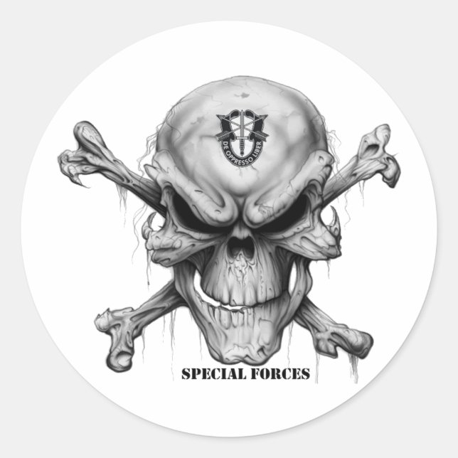 SF Skull Runder Aufkleber (Vorderseite)