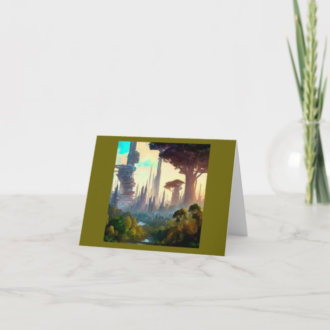 SF - Stadt auf dem Waldgebiet 1 Karte (Vorderseite)