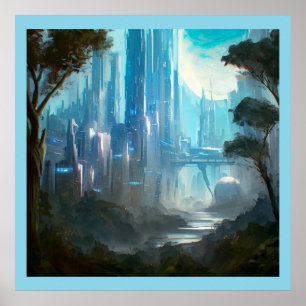 SF - Stadt auf dem Waldgebiet 2 Poster