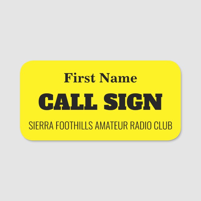 SFARC NAMENSSCHILD (Vorderseite)