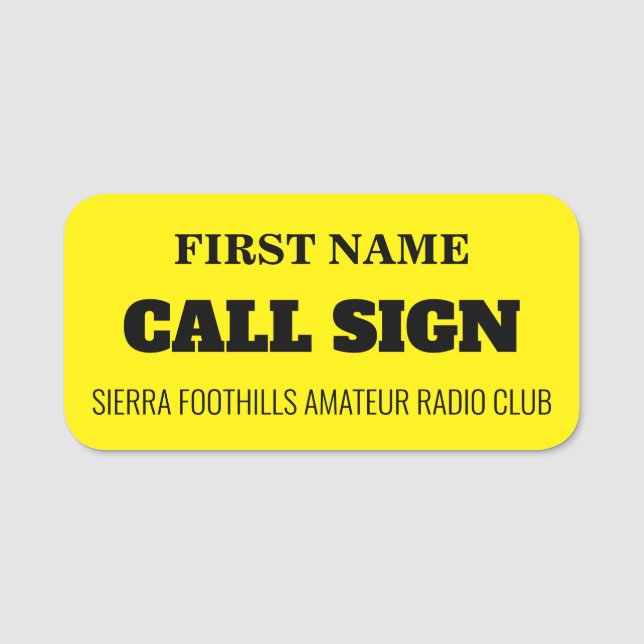 SFARC NAMENSSCHILD (Vorderseite)