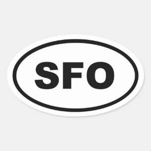 SFO San Francisco Ovaler Aufkleber