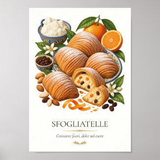 Sfogliatelle – Vintage italienisches Dessert Poster