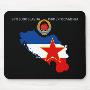 SFR Jugoslawien - Karte - Emblem - Flagge Mousepad