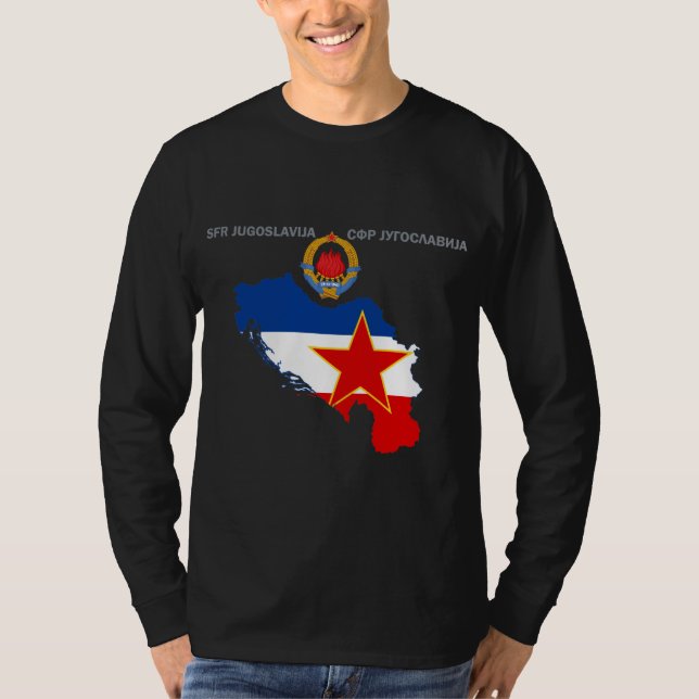 SFR Jugoslawien - Karte - Emblem - Flagge T-Shirt (Vorderseite)